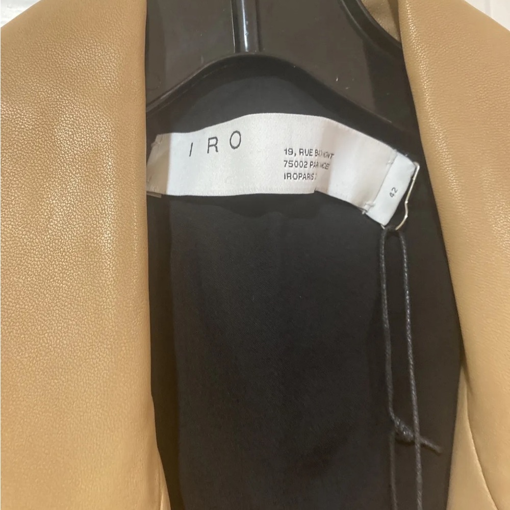 NWT IRO Newhan Han 100% leather jacket beige tea - Picture 8 of 14